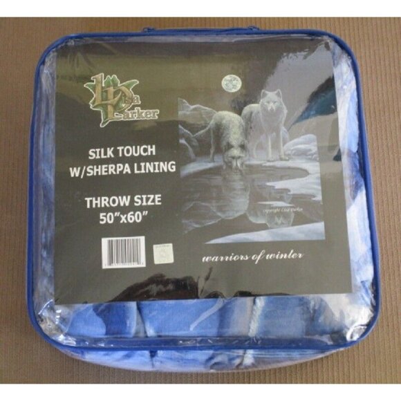 New Winter Wolf Wolves At Lake Plush Throw Gift Blanket Sherpa Lisa Parker SOFT - Picture 4 of 4